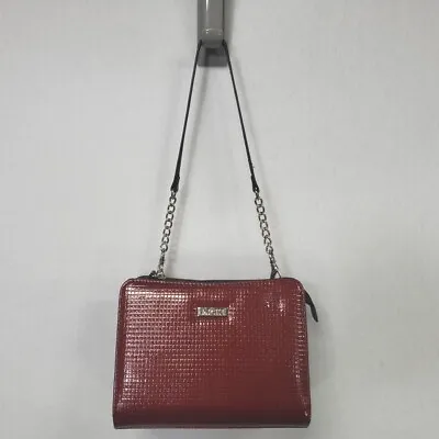 Miche Petite Base Bag Red Texture Silver Hardware Chain Handle Classic Style EUC • $24.91