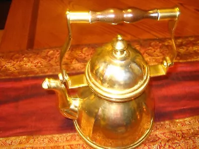 Lovely Vintage Copper / Brass Tea Kettle With Wood & Metal Handle • £24.13