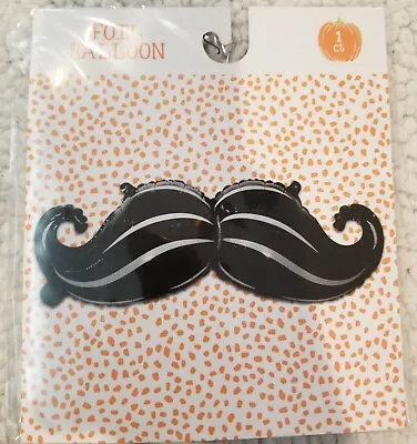 NEW Foil Balloon Black Silver Mustache 24in. X 9in. • $9.99