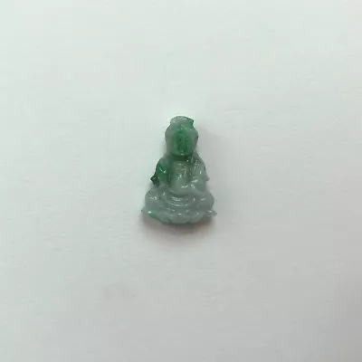 Small Quan/Kwan Yin Lady Buddha Natural Green Real Jade Pendant - JJ64 • $155