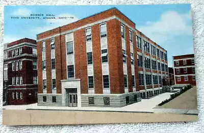 1949 Linen Postcard Ohio University Science Hall Athens Ohio #q8 • $2.50