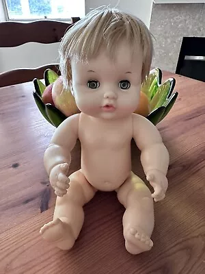 Vtg 1969 Effanbee Vinyl  Baby Doll #6569 Drink Sleepy Blue Eyes Squeaking • $20