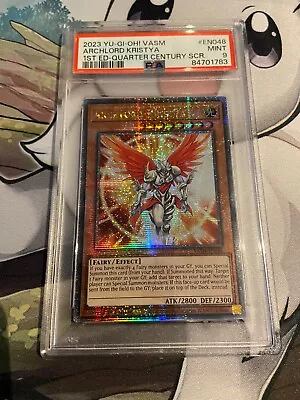 Archlord Kristya - Quarter Century Secret Rare VASM-EN048 PSA 9 MINT YuGiOh • $138.89