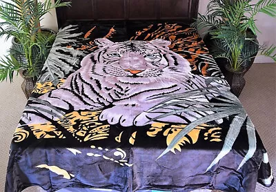 ☀️Thick Heavy 12+ POUND Korean Mink Style Soft KING D Reversible Blanket Tiger • $124.99