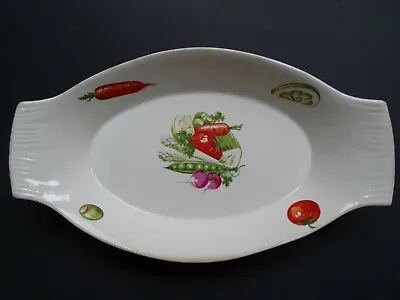 Serving Dish - Vintage - Egersund Norway -Oval - Vegetable Pattern - 26.5x15.5cm • £8.50