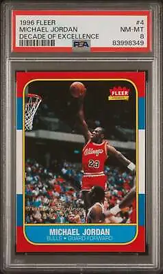 1996 Fleer Decade Of Excellence #4 Michael Jordan Bulls - PSA 8 Near Mint (QTY) • $36.95