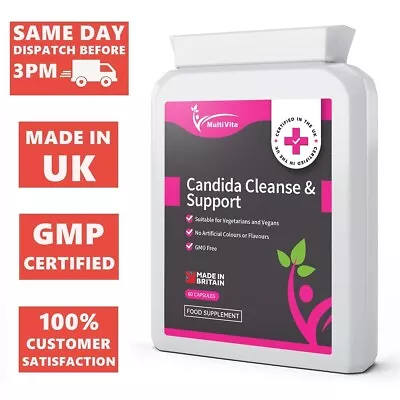 Candida Cleanse & Support Caprylic Acid Thrush Yeast Bacterial Vaginosis Relief • £9.99