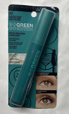 Maybelline Green Edition Mega Mousse Mascara #001 Blackest Black NIP • $7.95