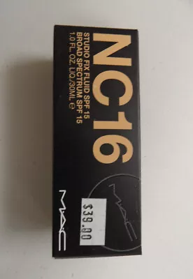 New! M.A.C. STUDIO FIX Fluid 24HR SPF 15 Full Coverage Matte Foundation MAC NC16 • $22.95