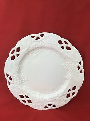 Milk Glass Lattice & Grape Design  13  Platter Vintage • $22.88