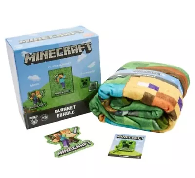 Minecraft Boys Fleece Throw Blanket - Blanket Lanyard And Pin Box Set - • $14.44
