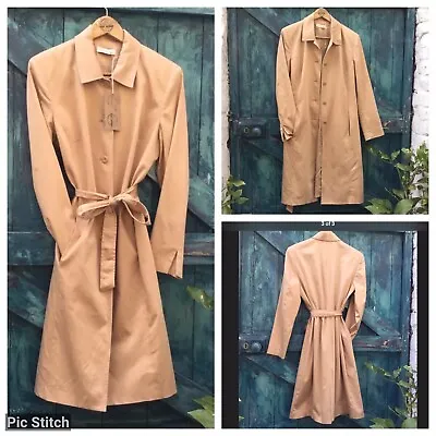 Womens Coat Beige Amanda Smith Designer Raincoat Trench Coat Free U.K. PP • $49.05
