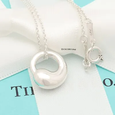 Tiffany & Co. Peretti Eternal Circle Necklace Pendant 16  Silver 925 W/Pouch • $121.50