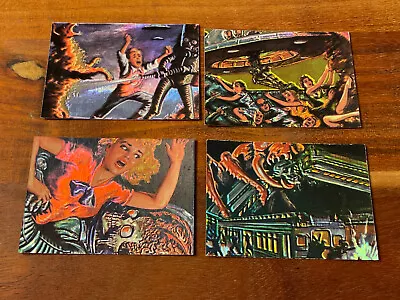 1994 Topps Mars Attacks Archives Matrix Cards Full Set Of 4 Holo Complete Rare • £7