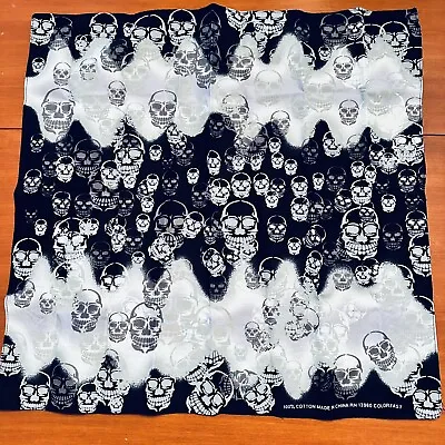 Black And White COLORFAST Skull Bandana • $15