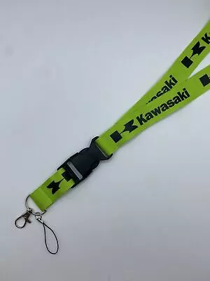 Kawasaki Motorbike Lanyard Black And Green  Motorcycle Lanyard Bike Key Clip • $8.83