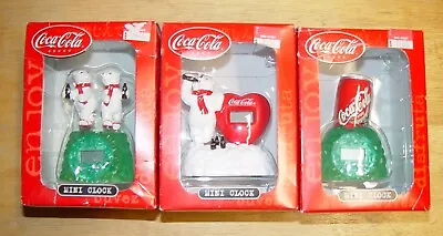 Lot Of 3 Different Coca Cola Mini Clock - New In Original Box • $30