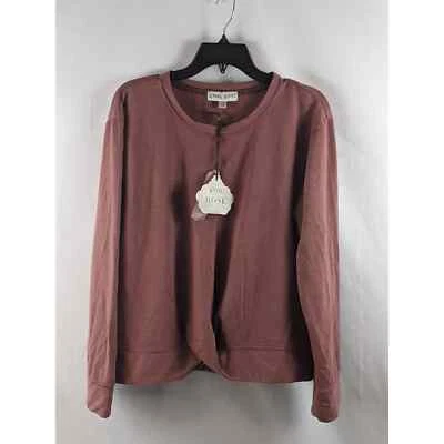 $8.40 • Buy Sweatshirt Knox Rose Twist Front Pink Coral L Long Sleeve Lightweight Round Neck