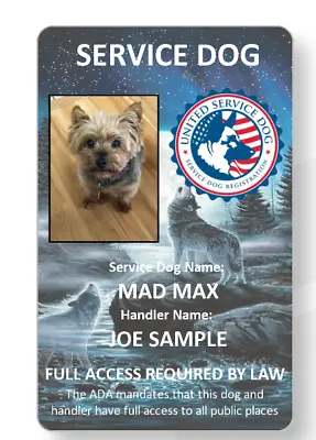 $7.99 • Buy Wolf Service Dog/Emotional Support/Therapy Dog ID Card 