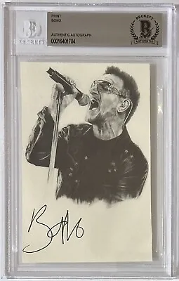 Bono U2 Signed Picture Photograph Print BAS Beckett COA Certified Autographed • $399.99