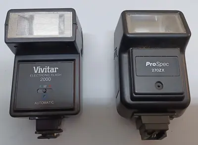 Vivitar 2000 Electronic Flash AND ProSpec 270ZX Flash - YOU GET BOTH  - Untested • $9.99