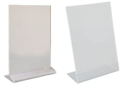 Menu Holder Plastic Clear Perspex Card Holder Acrylic A4 A5 Vertical Or Angled • £8.95