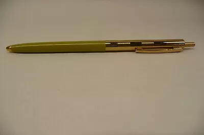 VTG AMBASSADOR Ball Point Pen Gold Tone Stripes Avocado Brass • $6.50