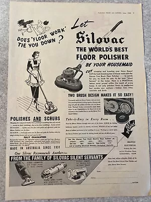 Silovac Floor Polisher 1950's Original Vintage Retro Print Ad  • $34.99