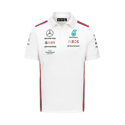 Mercedes AMG Petronas F1 Team Polo Shirt White Men's 2023 • $57.66