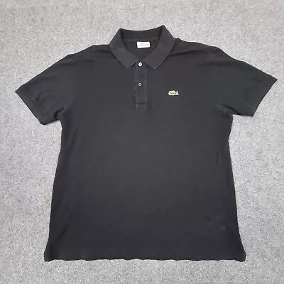 Lacoste Shirt Mens XLARGE Black Short Sleeve Polo TShirt Slim Fit Cotton Size XL • $23.64