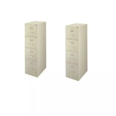 Scranton & Co 2 Set Of 4 Drawer Letter File Cabinet In Putty • $565.05