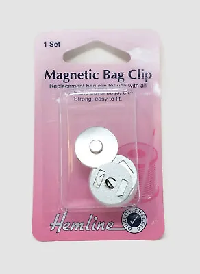 £3.15 • Buy Hemline Magnetic Bag Clip Closure - 19mm - Silver Clasp Fastener