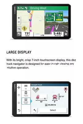 Garmin Dezl Navman With Built In Dash Can Dēzl™ LGV7007-inch Truck Sat-nav • $1150