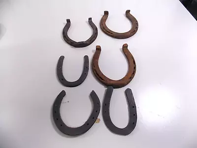 7 Used NO NAILS Steel Rusty HORSESHOES Lot Art Decor Rustic Western Weld • $12