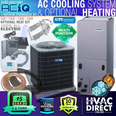 3.5 Ton 15 SEER2 ACiQ Ducted Central AC Air Conditioning Split System BYO Kit • $2850
