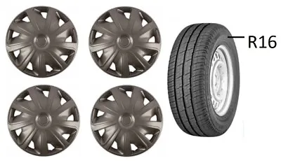 FOR 16  VW VANS Fits Wheel Trims Van Hubcaps Set Of 4 GRAPHITE GREY Quality • $30.82