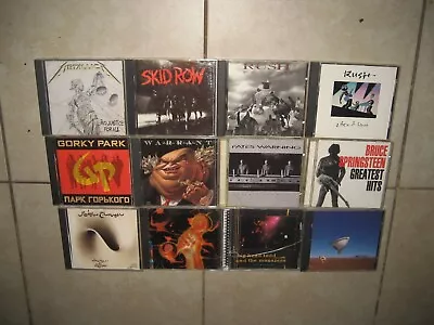 Lot Of 12 CD’s Rock~Metallica~Rush~Skid Row~Warrent~Fates~Big Head~Gorky Park~ • $26.95