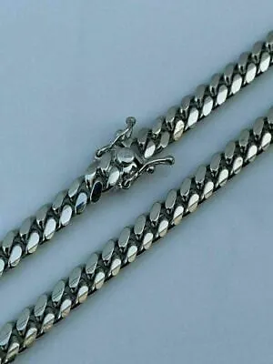 Miami Cuban Link Chain Real Solid 925 Silver ITALY Heavy 6mm 18-30  Box Lock • $288.79