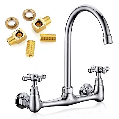 Favorpo Commercial Wall Mount Sink Faucet 8 Inches Center Wall Mounted Kitche... • $87.05