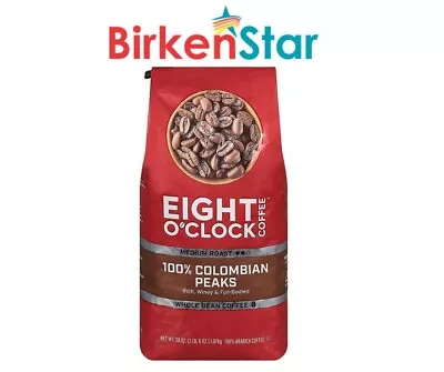 Eight O'Clock Medium Roast Whole Bean Coffee 100% Colombian Peaks (38 Oz.) • $24.96