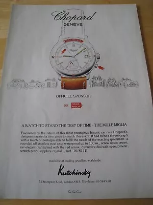 £1.99 • Buy Chopard Geneve Watch Mille Miglia Kutchinsky Advert Ready Frame A4 Size File B