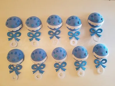 10 Baby Shower Blue Foam Rattles Party Decorations Its A Boy Favors Prizes Gifts • $10.99