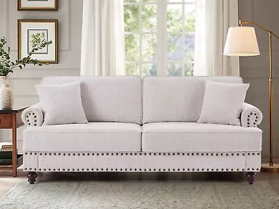 82  Chenille Modern Upholstered Sofas 2 Seater Couches With Nails And Armrests • $450.69