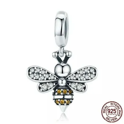 £13.95 • Buy 💖 Queen Bee Bumble CZ 925 Sterling Silver Charm Bead Fit Bracelet  💖