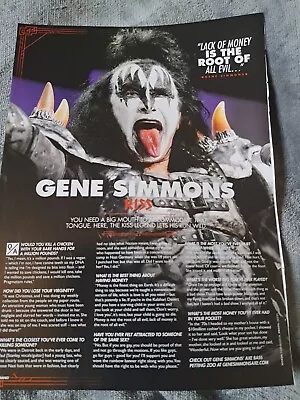 Kiss Gene Simmons/Pierce The Veil Vic Fuentes Poster/photo/interview Article • $4.36