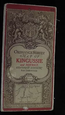 OS Linen Map Kingussie & District. Coloured Edition. Sheet 64 Revised 1912 • £6