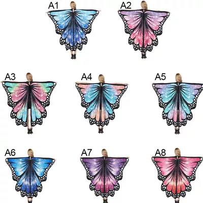 Fairy Butterfly Wing Fabric Cape Wing For Girls Ladies Costume Fancy Dress Up UK • £13.09