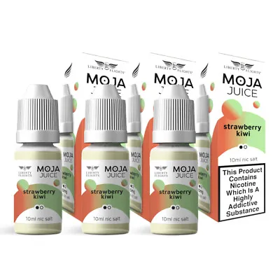 Moja Juice Vape E-Liquid Strawberry Kiwi 20mg Nic Salt 10ml 50/50 Pack Of 3 • £9.99