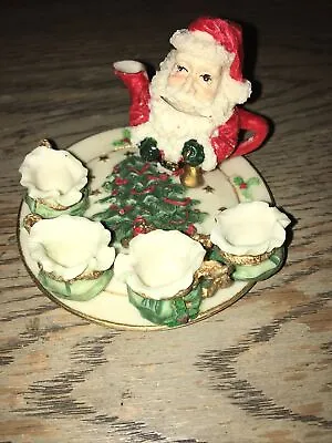 Miniature Tea Set Theme Christmas Holiday Santa Claus 7 Piece Carol Wright Gifts • $10.79