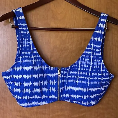  Ibiza Blue And White Bathing Suit Top Swim Bikini Top 3X  • $24.99